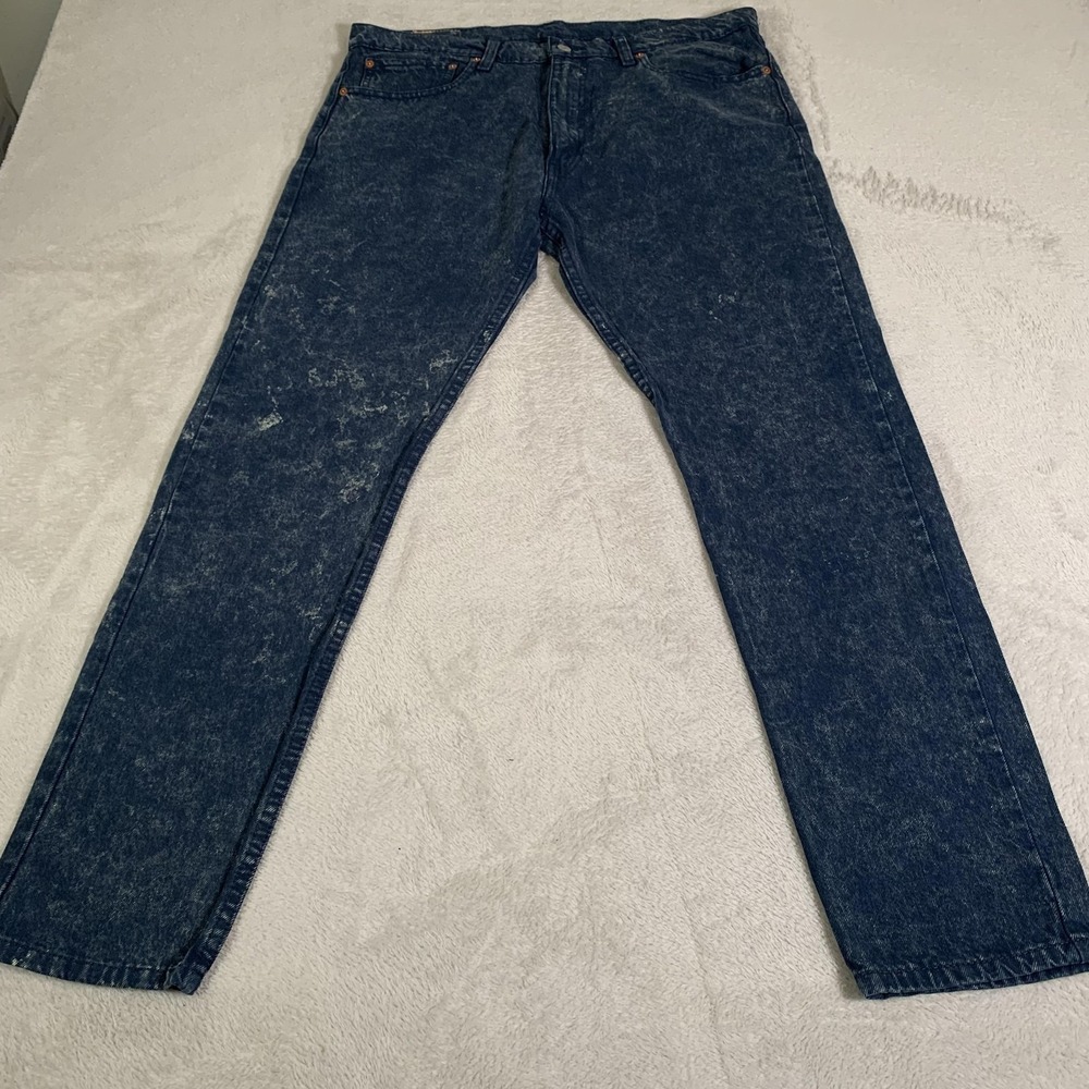 Levis 512 Jeans Mens 36x32 Blue Acid Wash Slim Taper Stretch Denim Zip Fly